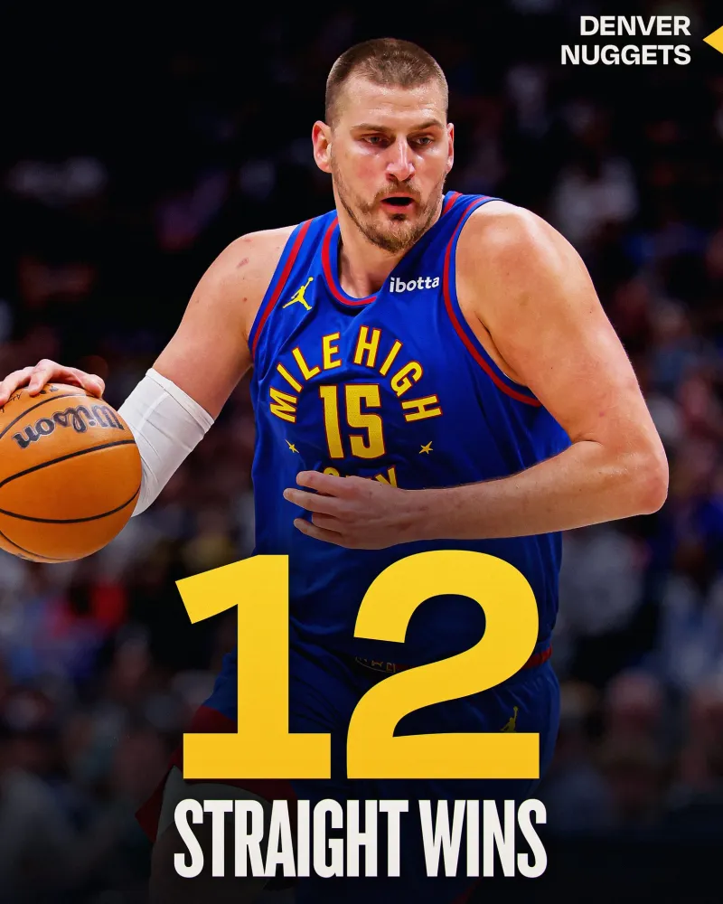 b体育官方下载-势如破竹！NBA官方：恭喜掘金以3号种子和12连胜结束常规赛